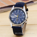 Fashion Three Eyes Leather Quartz Watch